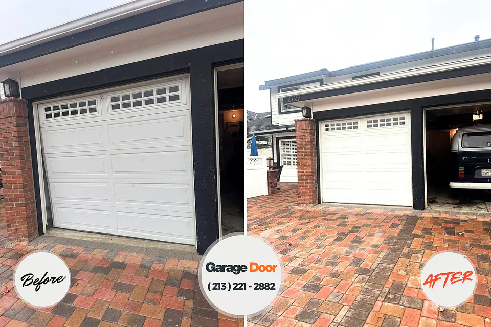 Before and after: garage door repair North Salt Lake, UT